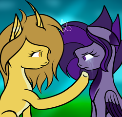 Size: 1652x1588 | Tagged: safe, artist:thecommandermiky, oc, pegasus, pony, unicorn, crying, sad