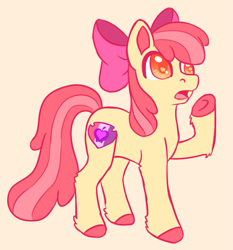 Size: 1051x1126 | Tagged: dead source, safe, artist:sinful-draws, apple bloom, earth pony, pony, g4, female, filly, foal, raised hoof, solo