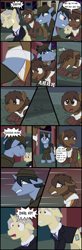 Size: 1280x3894 | Tagged: safe, artist:mr100dragon100, earth pony, pony, unicorn, comic:a house divided, comic, dark forest au's dr. jekyll and mr. hyde, dr jekyll and mr hyde, griffin (character), punch, rock, street, thug