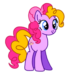Size: 532x589 | Tagged: safe, artist:mattiedrawsponies, triple treat, earth pony, pony, g3, g4, blue eyes, colored, cute, female, full body, g3 to g4, generation leap, hooves, mare, simple background, smiling, solo, standing, tail, transparent background, triplebetes, two toned tail, vector