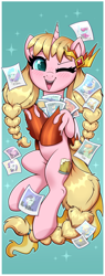 Size: 1440x3780 | Tagged: safe, artist:confetticakez, coloratura, daybreaker, derpy hooves, izzy moonbow, photo finish, pipp petals, princess celestia, princess luna, rarity, sapphire shores, trenderhoof, oc, oc only, oc:caramel malt, pony, unicorn, g4, g5, autograph, blushing, braided pigtails, cape, clothes, convention mascot, cosplay, costume, cute, female, mare, mascot, one eye closed, ponyville ciderfest, red eyes, red-eyed pipp, solo, sparkles, wink