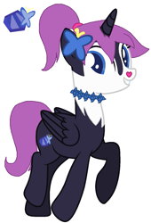 Size: 879x1292 | Tagged: safe, artist:gamerdiana, alicorn, butterfly, pony, horn, jewelpet, luea, ponified, wings