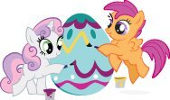 Size: 188x111 | Tagged: safe, scootaloo, sweetie belle, g4, official, easter, holiday