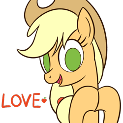 Size: 886x886 | Tagged: safe, artist:sazanamibd, applejack, earth pony, pony, g4, applejack's hat, bust, cowboy hat, cute, hat, hooves together, jackabetes, looking at you, love, open mouth, simple background, transparent background