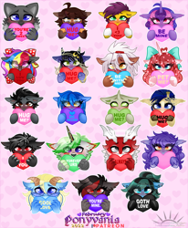 Size: 4935x6000 | Tagged: safe, artist:nekomellow, oc, oc:amelia, oc:cinnamon music, oc:moonglow, oc:petal brass, dragon, pony, cute, heart, heart eyes, hearts and hooves day, holiday, valentine's day, wingding eyes