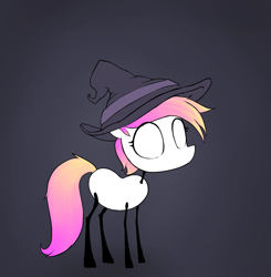 Size: 1084x1106 | Tagged: artist needed, safe, earth pony, pony, female, gray background, hat, mare, simple background, solo, stickmare, witch hat