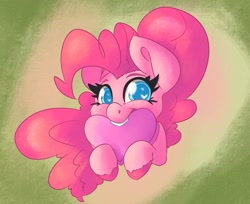 Size: 2598x2119 | Tagged: safe, artist:leadhooves, pinkie pie, earth pony, pony, g4, abstract background, cute, diapinkes, female, heart eyes, high res, holiday, looking at you, mare, open mouth, solo, unshorn fetlocks, valentine's day, wingding eyes