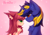 Size: 2409x1694 | Tagged: safe, artist:airiniblock, oc, oc only, oc:airi, oc:vajr, bat pony, pony, unicorn, rcf community, duo, female, floating heart, heart, heart eyes, hearts and hooves day, holiday, male, oc x oc, shipping, straight, vairi, valentine's day, wingding eyes