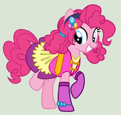 Size: 2336x2216 | Tagged: safe, artist:yulianapie26, earth pony, pony, equestria girls, g4, my little pony equestria girls: legend of everfree, base used, clothes, crystal guardian, dress, equestria girls outfit, eyelashes, female, grin, high res, mare, raised hoof, simple background, smiling, socks, solo