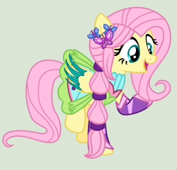 Size: 2304x2216 | Tagged: safe, artist:yulianapie26, fluttershy, pony, equestria girls, g4, my little pony equestria girls: legend of everfree, base used, clothes, crystal guardian, dress, equestria girls outfit, eyelashes, female, high res, mare, simple background, solo, wings