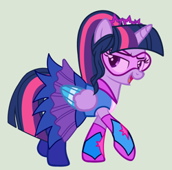 Size: 2176x2152 | Tagged: safe, artist:yulianapie26, twilight sparkle, alicorn, pony, equestria girls, g4, my little pony equestria girls: legend of everfree, base used, clothes, colored wings, crystal guardian, dress, equestria girls outfit, eyelashes, female, high res, mare, simple background, solo, twilight sparkle (alicorn), two toned wings, visor, wings
