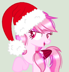 Size: 640x668 | Tagged: safe, artist:yulianapie26, oc, oc only, pegasus, pony, base used, christmas, colored wings, eyelashes, female, hat, holiday, mare, pegasus oc, raised hoof, santa hat, simple background, solo, two toned wings, wings