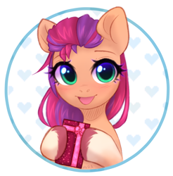 Size: 1404x1425 | Tagged: safe, artist:avrameow, sunny starscout, earth pony, pony, g5, my little pony: a new generation, chocolate, cute, female, food, happy valentines day, holiday, mare, simple background, smiling, solo, sunnybetes, valentine's day, white background