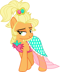 Size: 3000x3616 | Tagged: safe, artist:cloudy glow, applejack, earth pony, pony, g4, applejack is best facemaker, applejewel, fancyjack, high res, simple background, solo, transparent background, vector