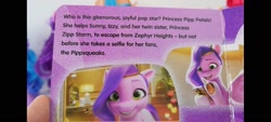 Size: 1600x720 | Tagged: safe, screencap, pipp petals, pegasus, pony, g5, my little pony: a new generation, book, female, irl, mare, photo, youtube link