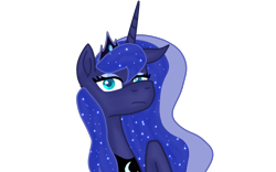 Size: 4000x2500 | Tagged: safe, artist:nitlynjane, princess luna, alicorn, pony, g4, crown, ethereal mane, eyeshadow, female, jewelry, lidded eyes, looking at you, luna is not amused, makeup, mare, peytral, raised hoof, regalia, simple background, solo, starry mane, transparent background, unamused