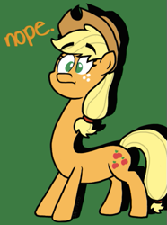 Size: 407x547 | Tagged: safe, artist:iwuvda3nd3rmanz, applejack, earth pony, pony, g4, 2015, applejack's hat, cowboy hat, female, hat, long neck, mare, meme, nope, nope.avi, solo