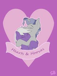 Size: 3120x4160 | Tagged: safe, artist:sefastpone, silver script, star bright, pegasus, pony, unicorn, g4, digital art, eyebrows, eyes closed, gay, heart, hearts and hooves day, horn, hug, male, shipping, smiling, stallion, starscript