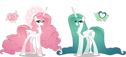 Size: 4000x1808 | Tagged: safe, artist:orin331, princess amore, queen chrysalis, alicorn, pony, g4, alternate design, alternate universe, coat markings, cutie mark, female, flowing mane, flowing tail, folded wings, halo, headcanon, jewelry, long mane, long tail, mare, peytral, redesign, regalia, simple background, socks (coat markings), story included, tail, transparent background, wings