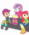 Size: 3500x4141 | Tagged: safe, artist:gmaplay, apple bloom, scootaloo, sweetie belle, equestria girls, g4, happily ever after party, my little pony equestria girls: better together, belt, boots, clothes, cutie mark crusaders, hoodie, jeans, pants, shoes, shorts, simple background, sitting, skirt, stairs, transparent background