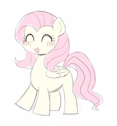 Size: 1664x1789 | Tagged: safe, artist:ginmaruxx, fluttershy, pegasus, pony, g4, blushing, eyes closed, female, happy, mare, simple background, smiling, solo, white background