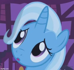 Size: 515x485 | Tagged: safe, screencap, trixie, pony, unicorn, boast busters, g4, season 1, :o, cropped, female, horn, imgflip, mare, open mouth, solo