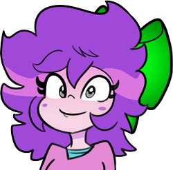 Size: 1319x1301 | Tagged: safe, artist:tjpones, oc, oc only, oc:mable syrup, equestria girls, g4, bow, bust, deaf, hair bow, mute, portrait, purple hair, simple background, solo, transparent background