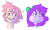 Size: 3007x1797 | Tagged: safe, artist:doodlegamertj, oc, oc only, oc:adam bunter, oc:mable syrup, equestria girls, g4, barely pony related, bow, deaf, dr. seuss, funny, hair bow, mute, pink hair, purple hair, sad, siblings, simple background, transparent background