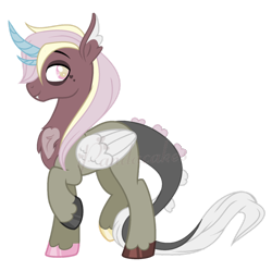 Size: 794x790 | Tagged: safe, artist:ipandacakes, oc, hybrid, female, interspecies offspring, offspring, parent:discord, parent:fluttershy, parents:discoshy, simple background, solo, transparent background