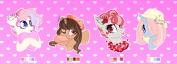 Size: 1280x466 | Tagged: safe, artist:katelynleeann42, oc, oc only, earth pony, pony, unicorn, base used, female, hat, mare