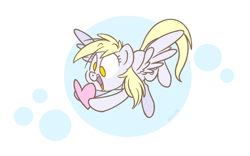 Size: 1280x800 | Tagged: safe, artist:imvicka, derpy hooves, pegasus, pony, g4, cute, derpabetes, female, happy, heart, holiday, mare, no pupils, open mouth, simple background, solo, valentine, valentine's day, white background