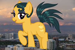 Size: 1700x1133 | Tagged: safe, artist:cheezedoodle96, artist:thegiantponyfan, edit, cleopatra jazz, earth pony, pony, g4, female, giant pony, giant/macro earth pony, giantess, highrise ponies, irl, las vegas, macro, mare, mega giant, nevada, photo, ponies in real life