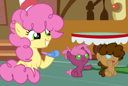 Size: 1600x1072 | Tagged: safe, artist:rubyg242, li'l cheese, oc, pony, g4, the last problem, baby, baby pony, base used, party horn
