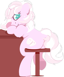 Size: 1599x1922 | Tagged: safe, artist:rhythmpixel, oc, oc only, oc:marshmallow fluff, pony, unicorn, butt, dock, female, heart, heart eyes, looking at you, looking back, looking back at you, mare, plot, simple background, sitting, solo, stool, tail, transparent background, wingding eyes