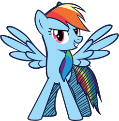 Size: 5141x5223 | Tagged: safe, artist:galaxyart, rainbow dash, pegasus, pony, g4, 2012, absurd resolution, female, looking at you, mare, old art, simple background, solo, spread wings, transparent background, wings