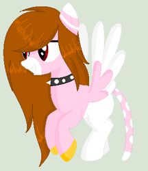 Size: 319x369 | Tagged: safe, artist:yulianapie26, oc, oc only, pegasus, pony, base used, choker, coat markings, colored wings, facial markings, flying, full body, grin, hooves, pegasus oc, simple background, smiling, snip (coat marking), solo, spiked choker, spread wings, two toned wings, wings