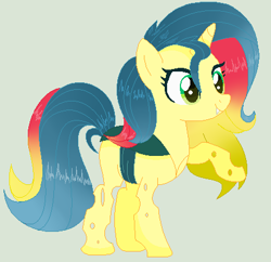 Size: 446x432 | Tagged: safe, artist:yulianapie26, oc, oc only, changeling, changeling queen, changepony, hybrid, pony, base used, changeling queen oc, eyelashes, fangs, full body, hooves, horn, interspecies offspring, magical lesbian spawn, offspring, parent:queen chrysalis, parent:sunset shimmer, raised hoof, simple background, smiling, solo, standing, tail