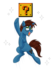 Size: 3400x4700 | Tagged: safe, alternate version, artist:kaikururu, oc, oc only, pony, unicorn, background removed, glasses, male, open mouth, simple background, smiling, solo, stallion, super mario bros., transparent background, underhoof