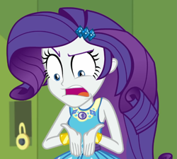 Size: 1053x949 | Tagged: safe, screencap, rarity, equestria girls, equestria girls specials, g4, my little pony equestria girls: better together, my little pony equestria girls: holidays unwrapped, o come all ye squashful, cropped, rarity peplum dress, shrunken pupils, solo