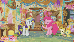 Size: 1920x1080 | Tagged: safe, screencap, pinkie pie, pound cake, pumpkin cake, rarity, g4, it isn't the mane thing about you