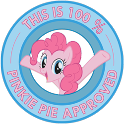Size: 269x269 | Tagged: safe, artist:ambris, pinkie pie, earth pony, pony, g4, approval, approved, female, mare, open mouth, open smile, seal of approval, simple background, smiling, solo, transparent background