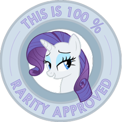 Size: 269x269 | Tagged: safe, artist:ambris, rarity, pony, unicorn, g4, approval, approved, female, grin, horn, lidded eyes, mare, seal of approval, simple background, smiling, solo, transparent background