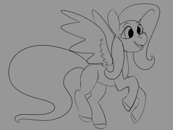 Size: 770x579 | Tagged: safe, artist:brainiac, fluttershy, pegasus, pony, g4, brainiacs sketchbook (set), female, mare, sketch, solo, style testing