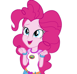 Size: 1112x1080 | Tagged: safe, edit, edited screencap, screencap, pinkie pie, equestria girls, g4, my little pony equestria girls: legend of everfree, background removed, camp everfree outfits, female, not a vector, open mouth, simple background, solo, transparent background