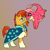 Size: 2847x2872 | Tagged: safe, artist:wulfums, sunburst, oc, oc:nibble, dragon, pony, unicorn, g4, canon x oc, cloak, clothes, commission, gradient background, high res, male, nuzzling, stallion, sunburst's cloak, ych result