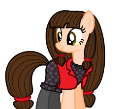 Size: 779x692 | Tagged: safe, artist:thebellajaydenart, earth pony, pony, crossover, lila rossi, miraculous ladybug, ponified, simple background, solo, white background