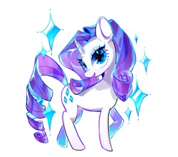 Size: 1259x1106 | Tagged: safe, artist:zzf211, rarity, pony, unicorn, g4, cute, female, mare, open mouth, raribetes, simple background, solo, sparkles, white background