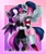 Size: 922x1085 | Tagged: safe, artist:sickly-sour, oc, oc:cherry bomb, oc:nightshade, bat pony, pegasus, anthro, clothes, duo, female