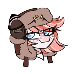 Size: 2000x2000 | Tagged: safe, artist:sickly-sour, oc, oc only, pony, eye clipping through hair, eyebrows, eyebrows visible through hair, high res, lidded eyes, looking at you, simple background, smiling, smug, solo, white background
