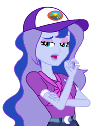Size: 696x908 | Tagged: safe, edit, edited screencap, screencap, princess luna, vice principal luna, equestria girls, g4, my little pony equestria girls: legend of everfree, background removed, camp everfree outfits, cap, female, hat, not a vector, simple background, solo, transparent background